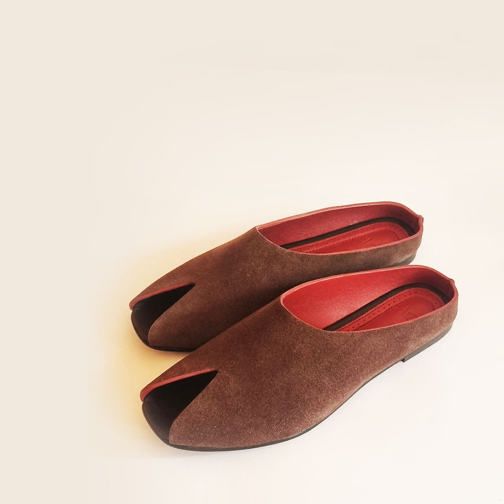 A Cut Mule Brown (Suede)