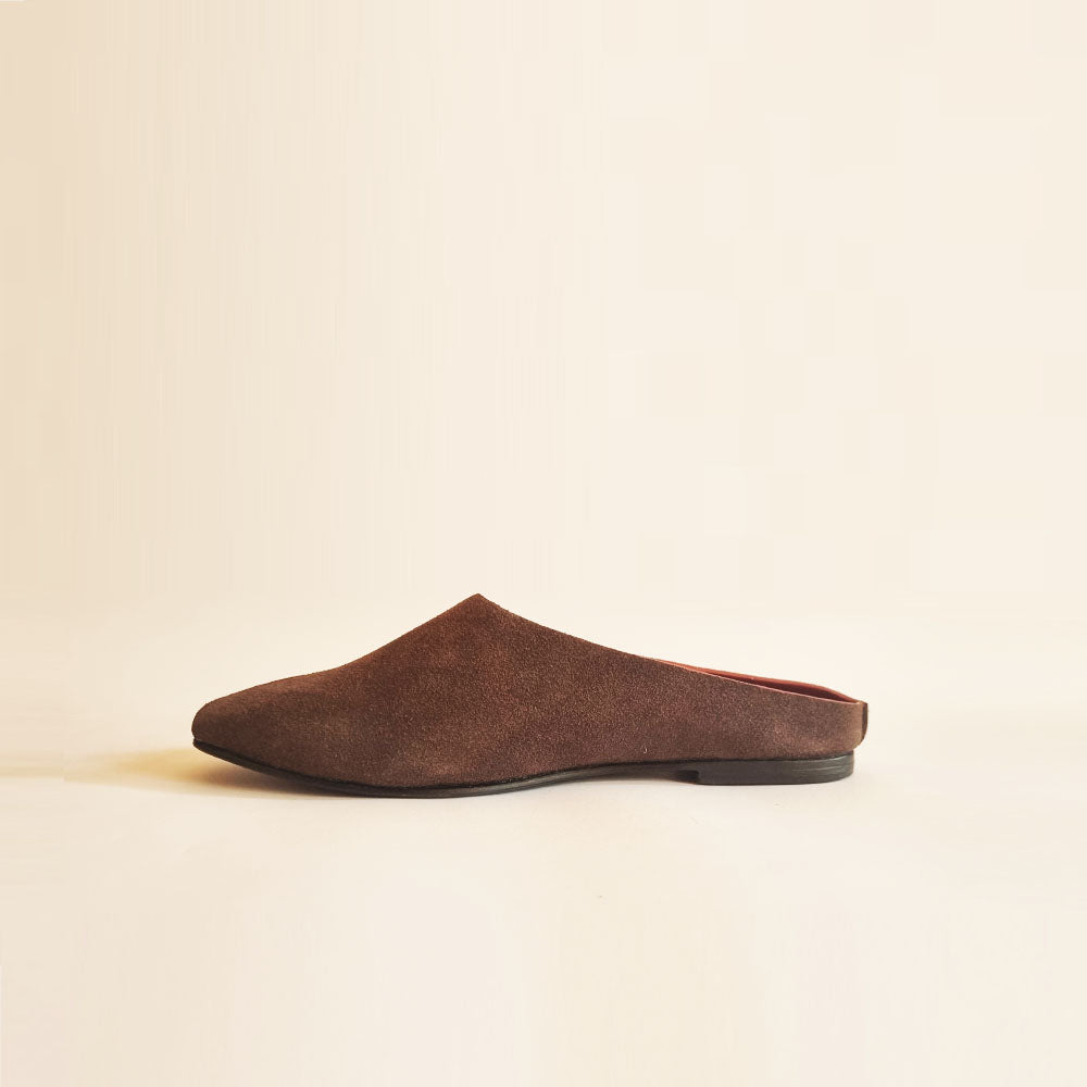 A Cut Mule Brown (Suede)